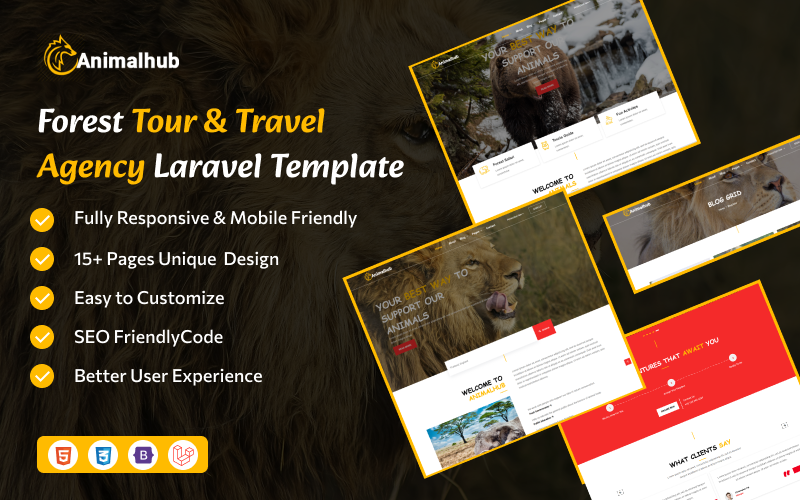 Animalhub – Forest Tour & Travel Agency Laravel Template