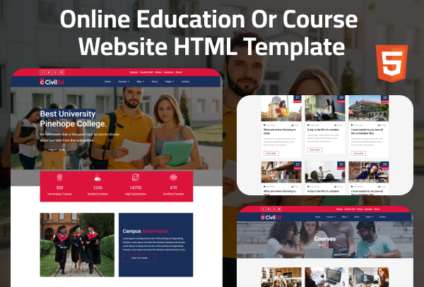 Civiled – Modern Online Education & Course HTML Website Template