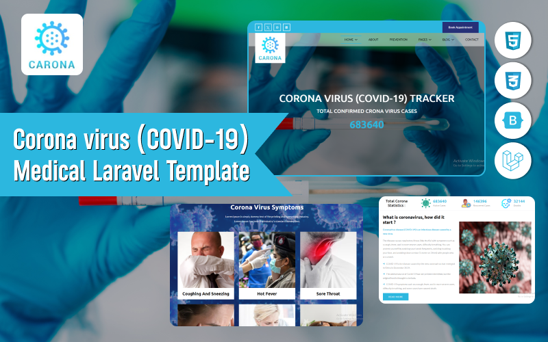 Carona – Coronavirus Medical Laravel Template