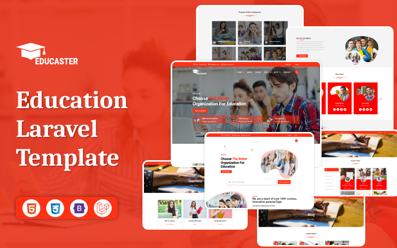 Educaster – Education Laravel Template for Schools, Colleges & eLearning