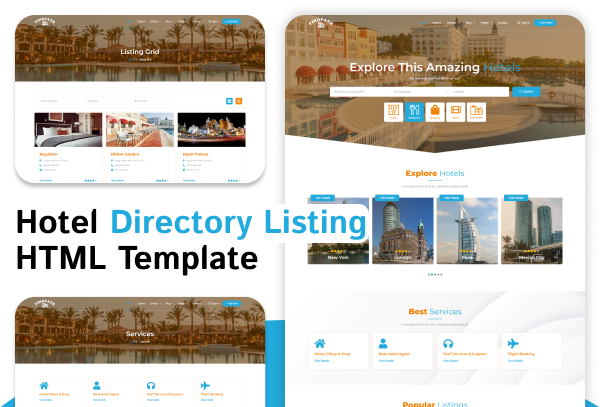 Findpath – Hotel Directory & Booking Website Template (HTML & CSS)