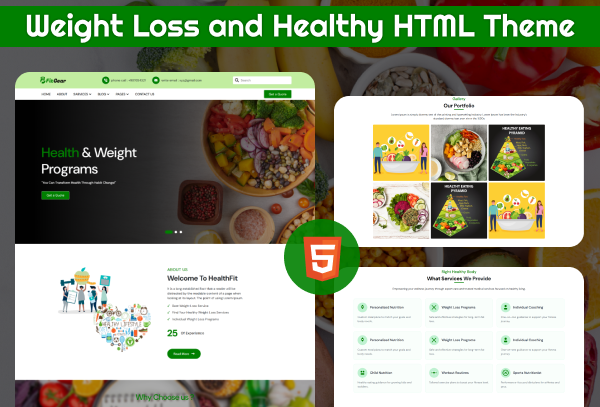 Weight Loss & Healthy HTML Theme – FitGear Fitness Template