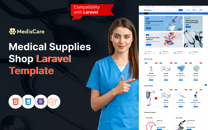 Mediscare - Medical Supplies eCommerce Laravel Template